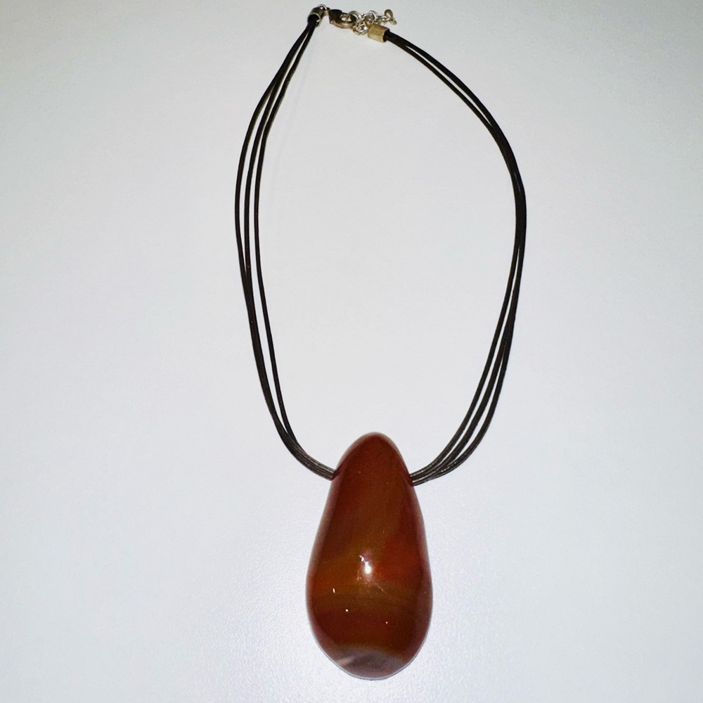 Brown Stone Rope Necklace